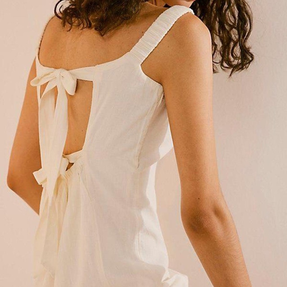 Free People Women's Ivory Dress back bows XS - Picture 5 of 5